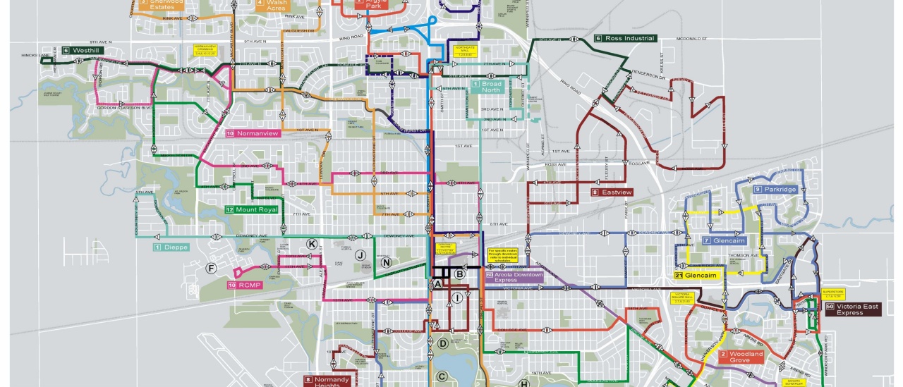 map of regina sk City Of Regina Schedules Routes map of regina sk