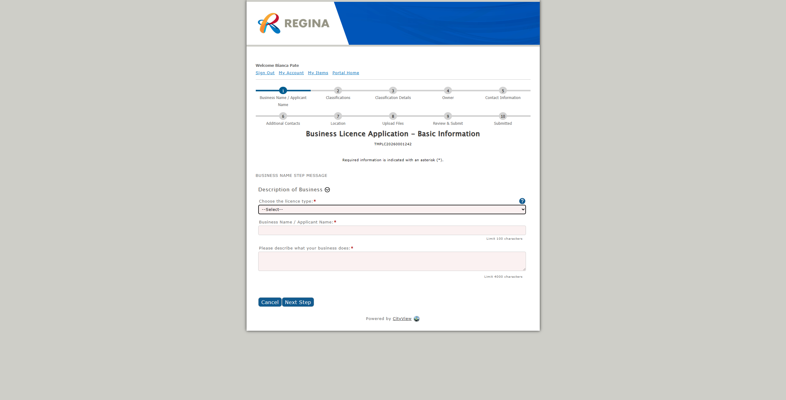 Business licence Step-2.1