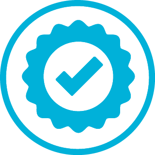 Icon of a stamp with a checkmark in the center