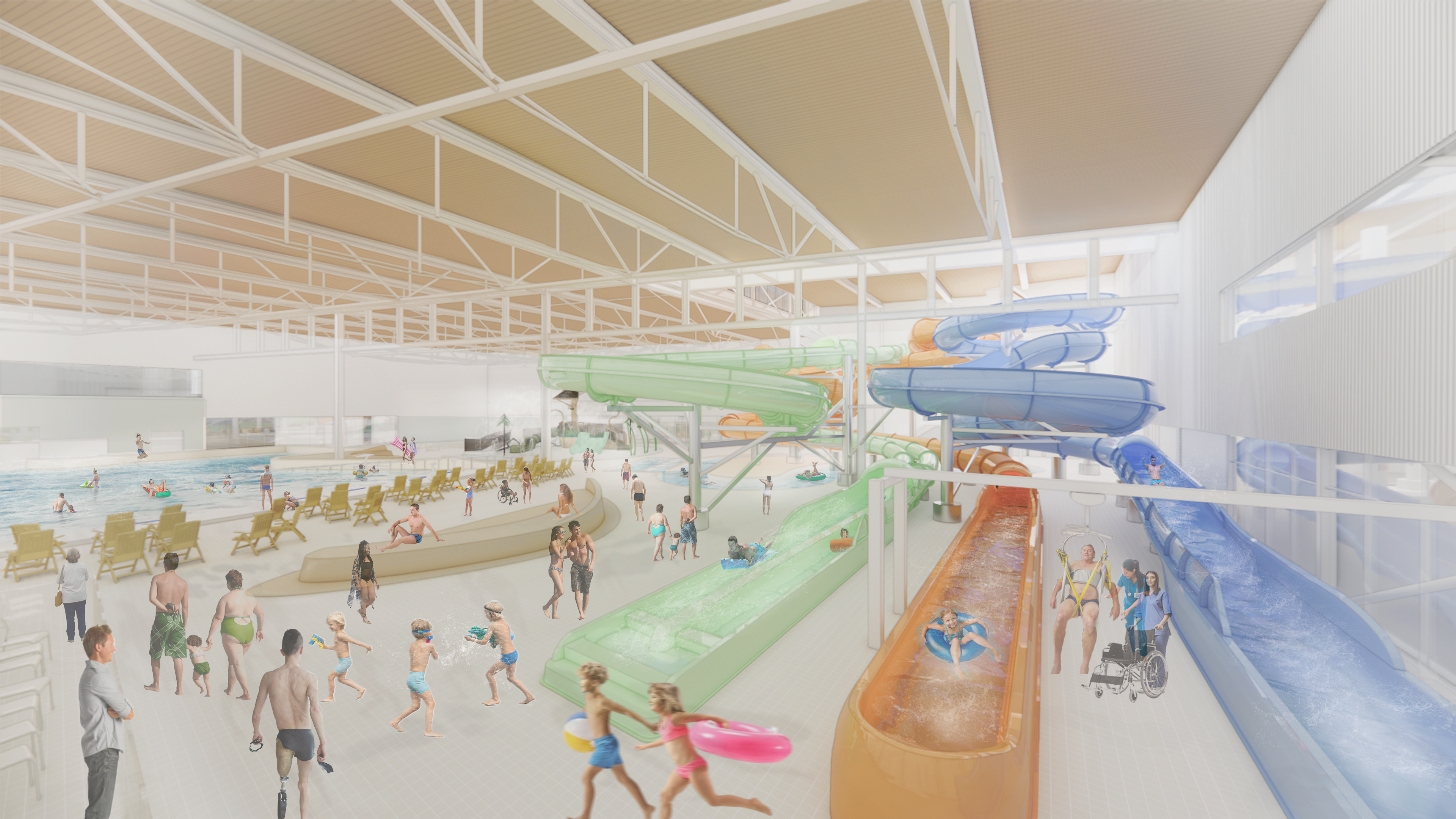 Indoor Aquatic Facility Water Slides